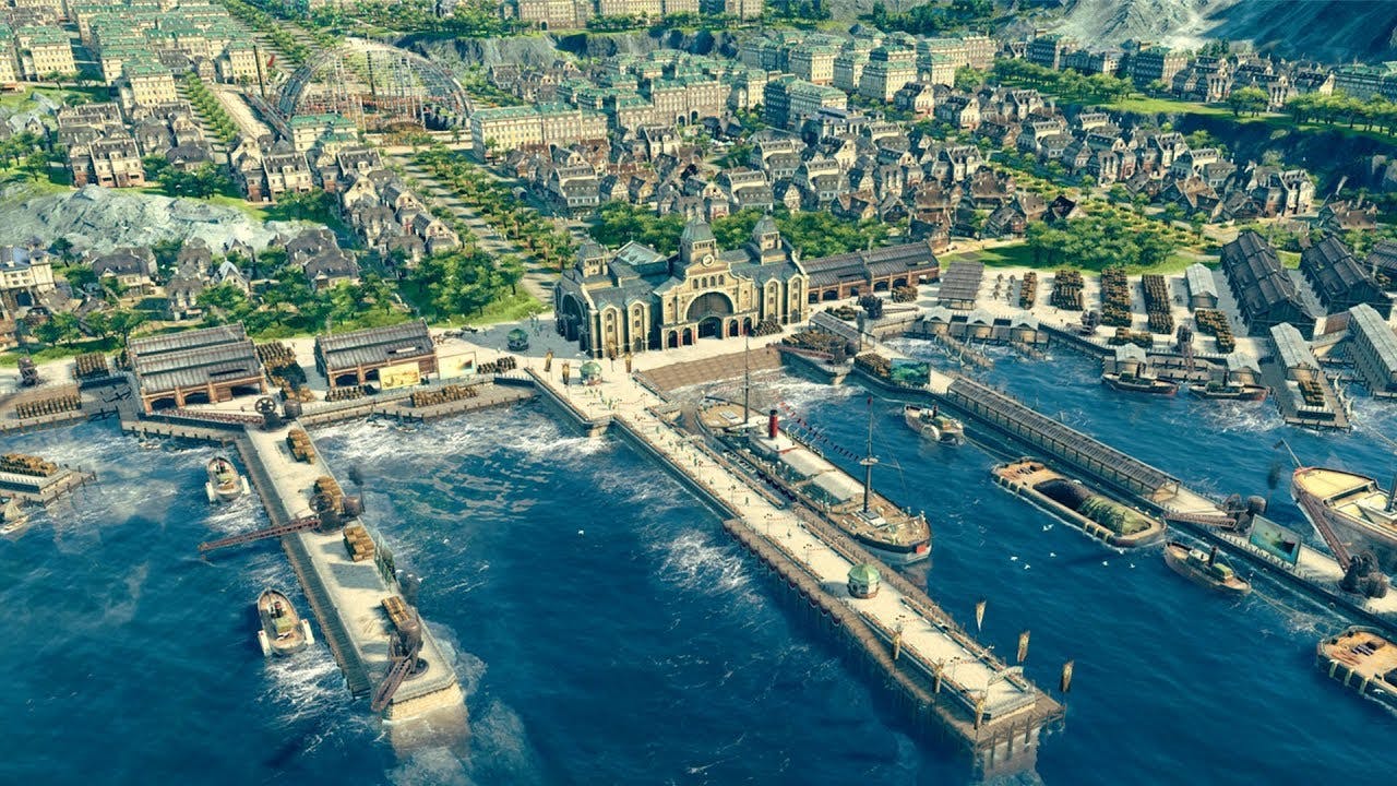 How do I buy shares in Anno 1800?