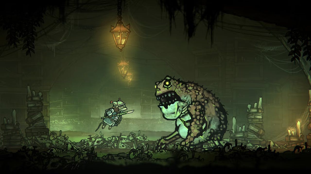 Tails of Iron frog boss battle.