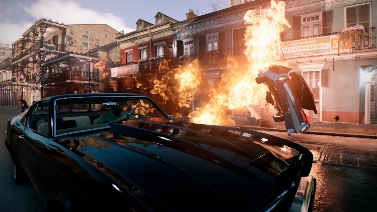 A car explodes in Mafia 3
